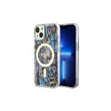 Guess Leopard MagSafe case for iPhone 14 - blue