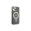 Guess Glitter Gold MagSafe case for iPhone 14 - black