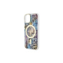 Guess Leopard MagSafe case for iPhone 14 - blue