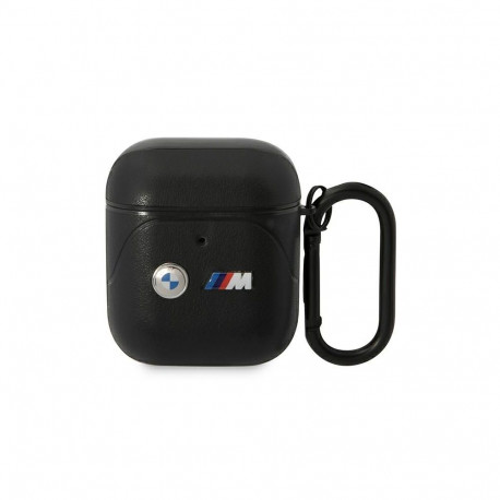 BMW BMA222PVTK AirPods 1/2 cover black/black Leather Curved Line
