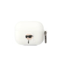 Karl Lagerfeld KLAPRUNIKH AirPods Pro cover white/white Silicone Karl Head 3D