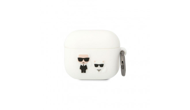 Karl Lagerfeld KLACA3SILKCW AirPods 3 cover white/white Silicone Karl & Choupette