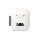 Karl Lagerfeld KLACA2SILKCW AirPods 1/2 cover white/white Silicone Karl & Choupette