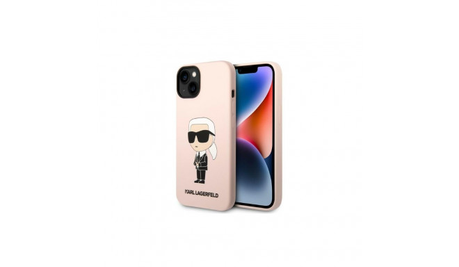 Karl Lagerfeld KLHMP14MSNIKBCP iPhone 14 Plus 6.7" hardcase pink/pink Silicone Ikonik Magsafe