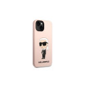 Karl Lagerfeld KLHMP14MSNIKBCP iPhone 14 Plus 6.7" hardcase pink/pink Silicone Ikonik Magsafe Karl Lagerfeld KLHMP14MSNIKBCP iPhone 14 Plus 6.7" hardcase pink/pink Silicone Ikonik Magsafe