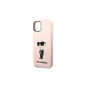 Karl Lagerfeld KLHMP14MSNIKBCP iPhone 14 Plus 6.7" hardcase pink/pink Silicone Ikonik Magsafe Karl Lagerfeld KLHMP14MSNIKBCP iPhone 14 Plus 6.7" hardcase pink/pink Silicone Ikonik Magsafe