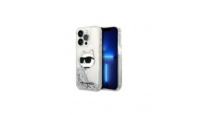 Karl Lagerfeld KLHCP14LLNHCCS iPhone 14 Pro 6.1" silver/silver hardcase Glitter Choupette Head
