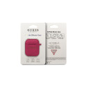 Guess GUACCSILGLFU AirPods cover fuchsia / fuchsia Silicone Glitter