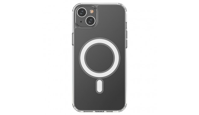 Clear Magnetic Case with MagSafe for iPhone 14 Plus with silver ring - transparent