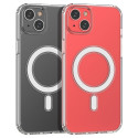 Clear Magnetic Case with MagSafe for iPhone 14 Plus with silver ring - transparent