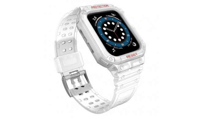 Protect Strap Band for Apple Watch 42/44/45mm Armored Case Strap - Transparent