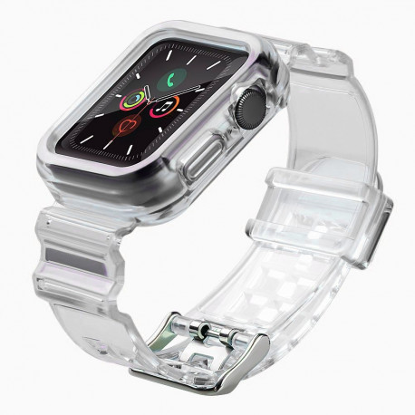 Silicone Band Strap Bracelet Case Strap Light Set for Apple Watch 42mm - Black