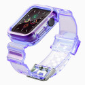 Silicone Band Strap Bracelet Case Strap Light Set for Apple Watch 44mm - Purple Silicone Band Strap Bracelet Case Strap Light Set for Apple Watch 44mm - Purple
