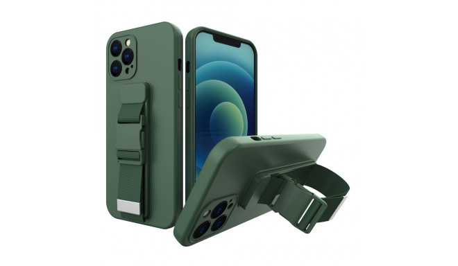 Rope case gel case with a chain lanyard bag lanyard iPhone 12 Pro Max dark green