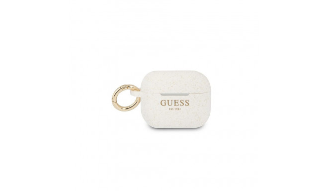 Guess GUAPSGGEH AirPods Pro cover white/white Silicone Glitter