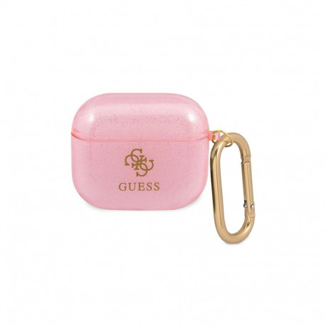 Guess GUA3UCG4GP AirPods 3 cover pink/pink Glitter Collection