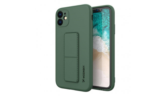 Wozinsky Kickstand Case iPhone 12 Pro Max Silicone Case with Stand Dark Green