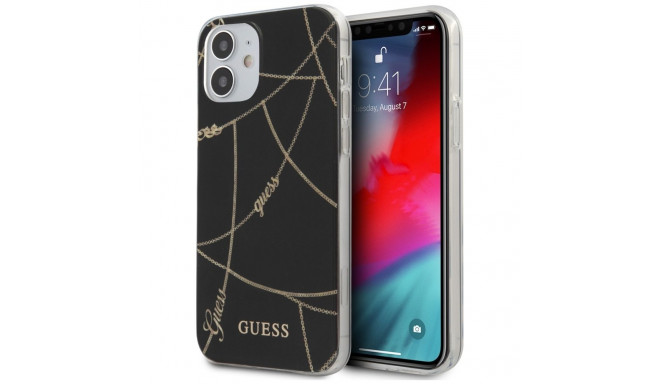 Guess GUHCP12SPCUCHBK iPhone 12 mini 5.4" black/black hardcase Gold Chain Collection