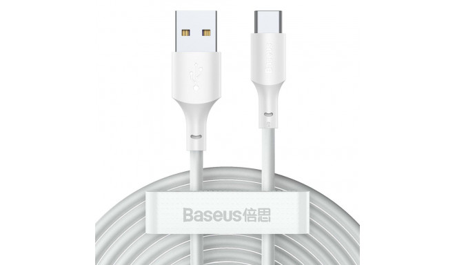 Baseus 2x USB-A - USB Type C cable fast charging Quick Charge 40 W 5 A 1.5 m - white (TZCATZJ-02)