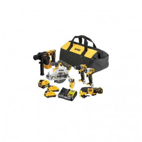 DEWALT 12V komplekt DCK611P1D2 (DCH072+DCS512+DCD701+DCF801+DCS353+DCL510) 1x5.0 2x2.0Ah kott
