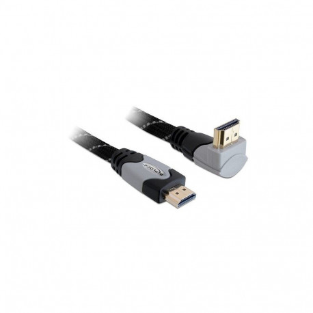Delock HDMI A-A St/St ülespoole nurgaga kaabel, hall, 2m