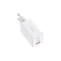 GaN 2xUSB C 1xUSB 65W fast charger Baseus GaN5 Pro + USB C - USB C 100W cable - white