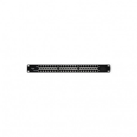 Qoltec 54477 Patch panel RACK| 48V | 24 ports | Passive PoE injector | Black