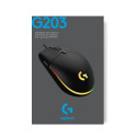 MOUSE USB OPTICAL G203/BLACK 910-005796 LOGITECH