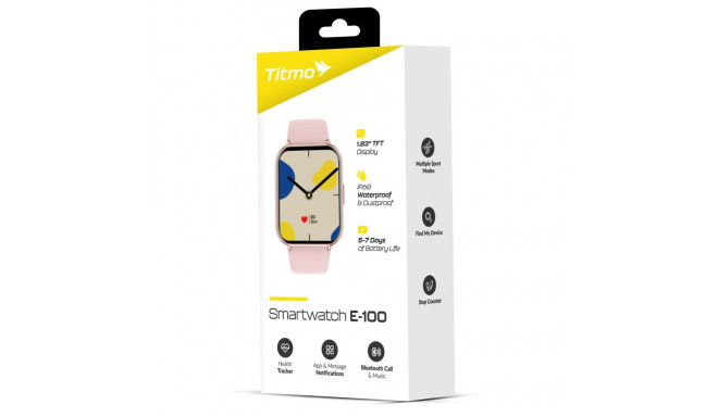 Smartwatch TITMO E-100 (TFT, bluetooth call) pink