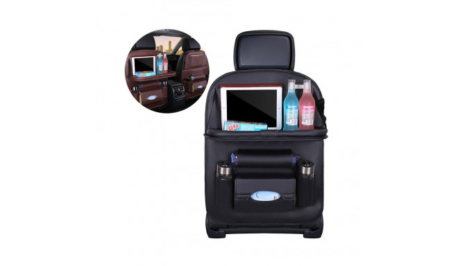 Car seat organizer seat protector seat cover shelf mini car table black