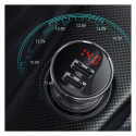Baseus car charger 2x USB 4.8A 24W with LCD gray (CCBX-0G)