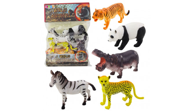 metsikud loomad safari tiiger gepard sebra panda 5 tk komplekt figuurid