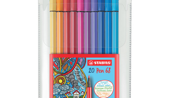 Viltpliiatsid Stabilo Pen 68 , 20 värvi pakis