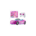 Hot Wheels RC Barbie Convertible, Battery-Powered Remote-Control Toy Car, Fits 2 Barbie Dolls