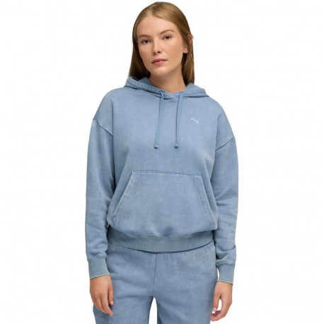 Bluza damska Puma ESS Elevated Relaxed Wash Hoodie niebieska 688103 34 2XL