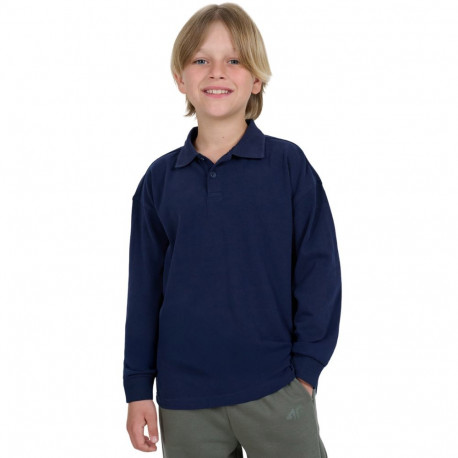 4F poiste pika varrukaga särk M483 4FJWAW25TLONM483 31S 158cm, tumesinine