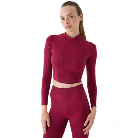 Koszulka damska 4F Longsleeve FNK F483 burgund 4FRAW24TFLOF483 60S M/L