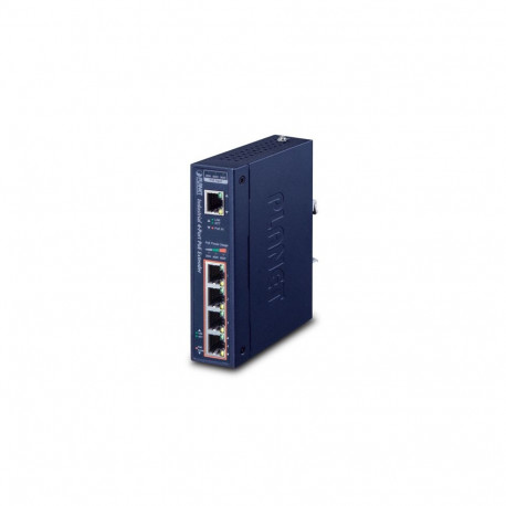 IP30 Industrial 1-Port 60W 802.3bt PoE++ to 4-Port 802.3af/at Gigabit PoE Extender (-40 to 75 C)