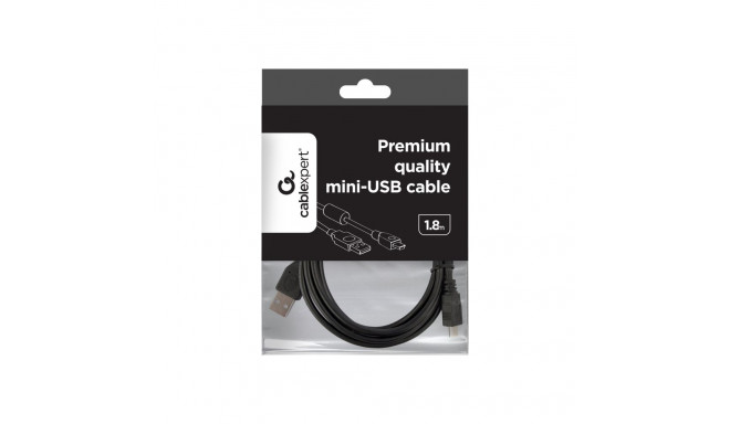 GEMBIRD CCF-USB2-AM5P-6 USB 2.0 A-MINI 5PM 1.8m kaabel feriitsüdamikuga