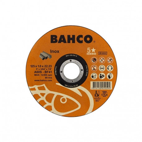 Bahco lõikeketas – roostevabale terasele, 125x1.0x22.23 mm, klaaskiuga tugevdatud (25tk)