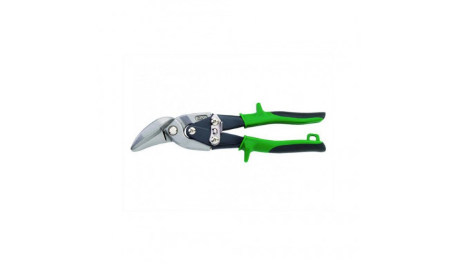 Freund left-hand offset metal shears – 240mm, HRC 58-60, cuts stainless steel up to 1.2mm and zinc-c