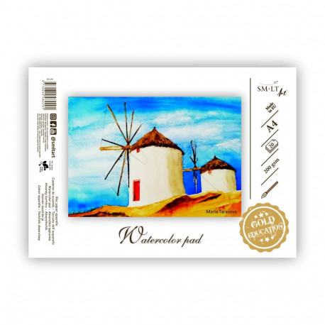 Akvarellpaber A4 200g SMLT Gold 20 lehte