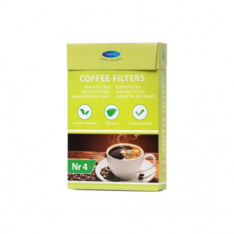 Kohvifiltrid nr. 4 SMILE valgendamata 80tk karbis