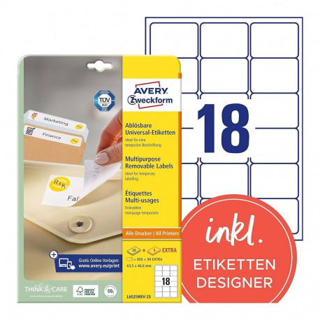 Label 63,5x46,6mm removable ILC