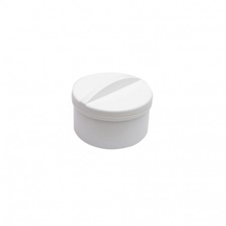 Denture Box - Polypropylene Round White With Lid