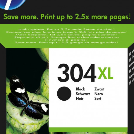 HP tint N9K08AE Nr.304XL 300lk@5% Deskjet 2630/2633/2652/3720/3733/3752/3758, black
