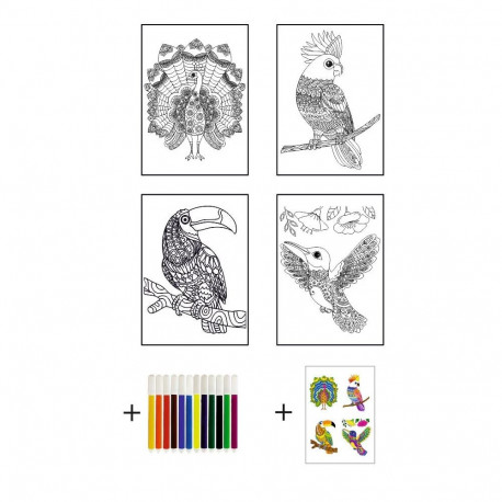 Joonistuskomplekt Lind, 4 postrit