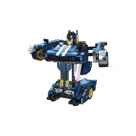 Klotsikomplekt 2in1 auto+robot sinine