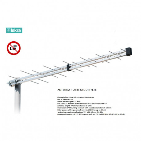 TV antenna ISKRA P-2845 GLT Silver