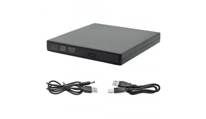 CP WR1 Slim External USB 2.0 CD / DVD Rom Drive Writer / Reader with USB Cable Powe Black